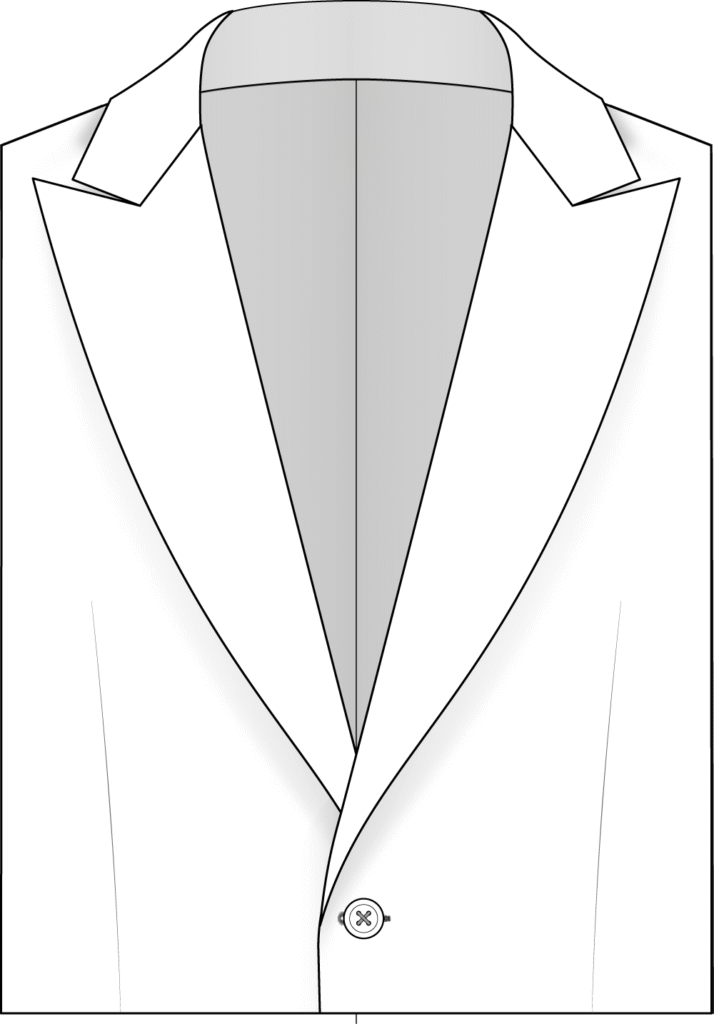 lapel peak curved