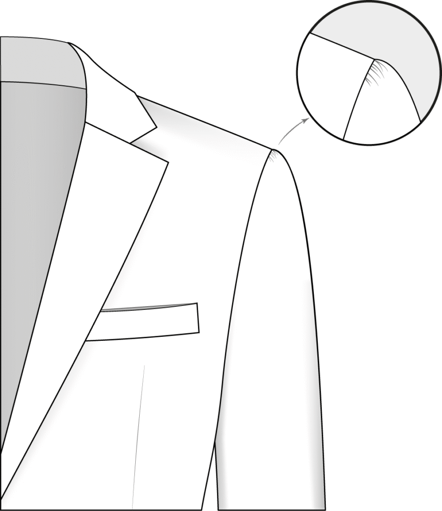 shoulder pleated detail